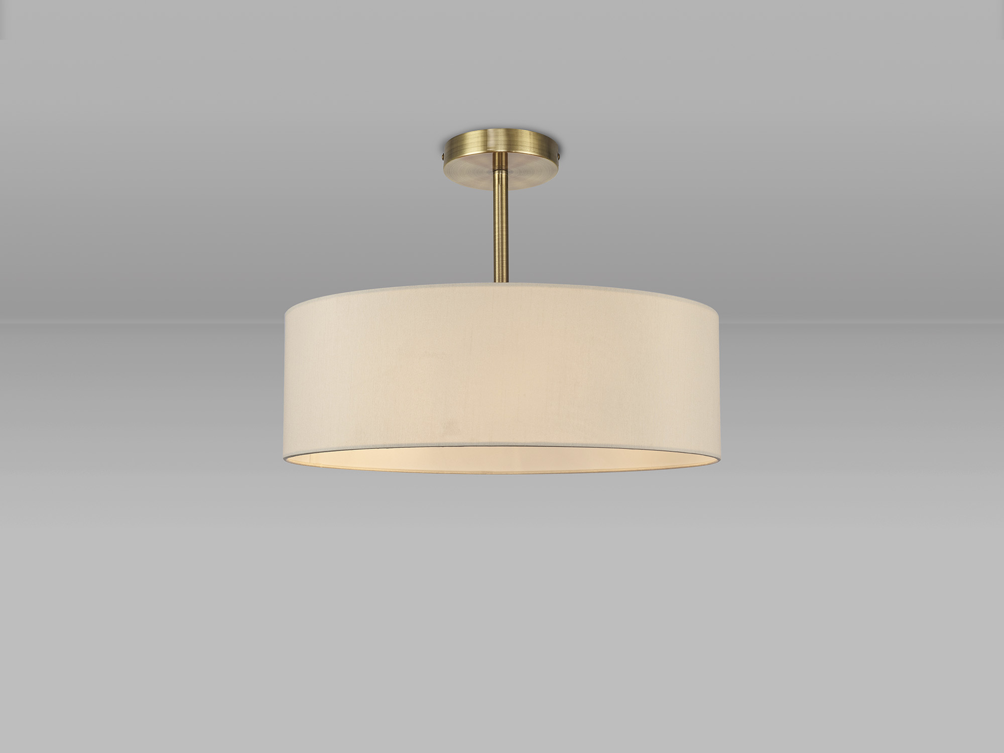 Baymont 45cm Semi Flush 5 Light Antique Brass, Ivory Pearl/White DK0740  Deco Baymont